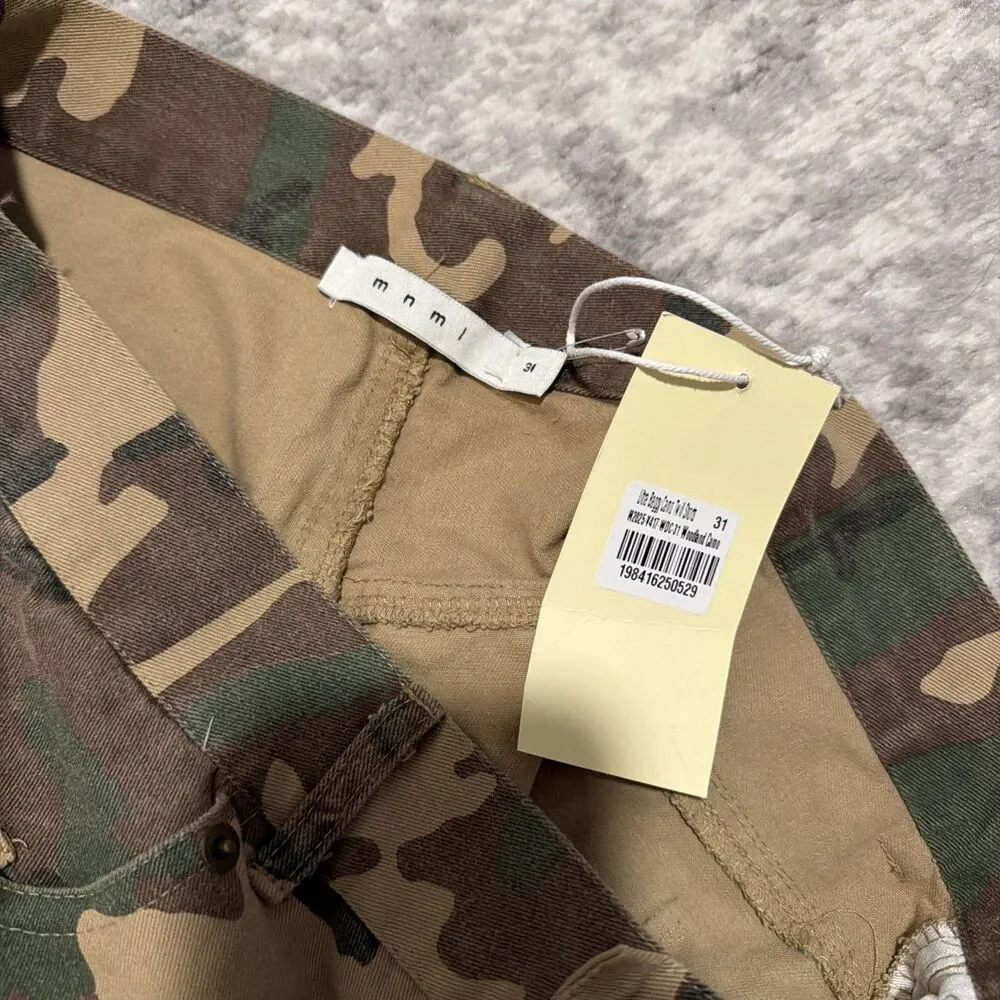 Mnml ULTRA BAGGY CAMO TWILL SHORTS WOODLAND CAMO 31